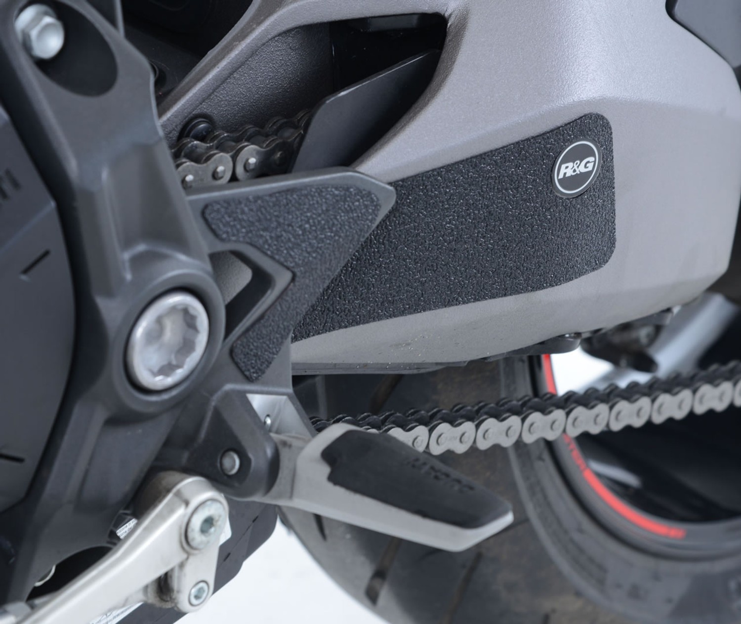 R&G Racing Boot Guard 4-Piece (2 on LHS - heel plate & swingarm. 2 on RHS - heel plate & exhaust shield) for Ducati Monster 1200S '17-'22 R&G Racing Boot Guard 4-Piece (2 on LHS - heel plate & swingarm. 2 on RHS - heel plate & exhaust shield) for Ducati Monster 1200S '17-'22